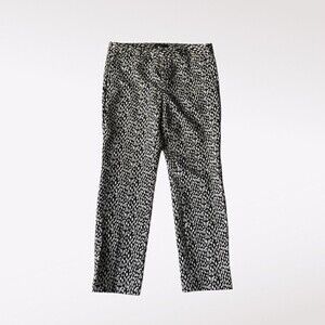 Banana Republic Leopard Jacquard Slim Straight Pants 10
